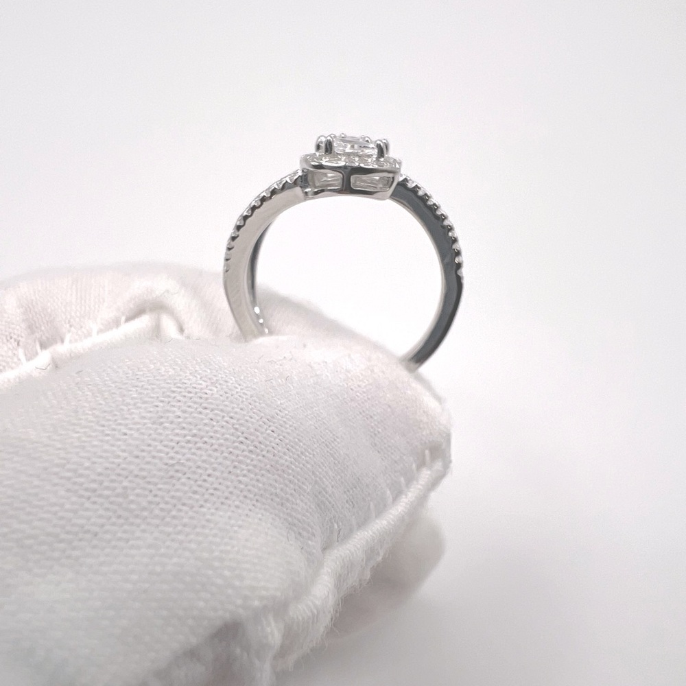 Halo Triple Pear .925 Sterling Silver Wrap Design Cz Ring - Picture 10 of 15